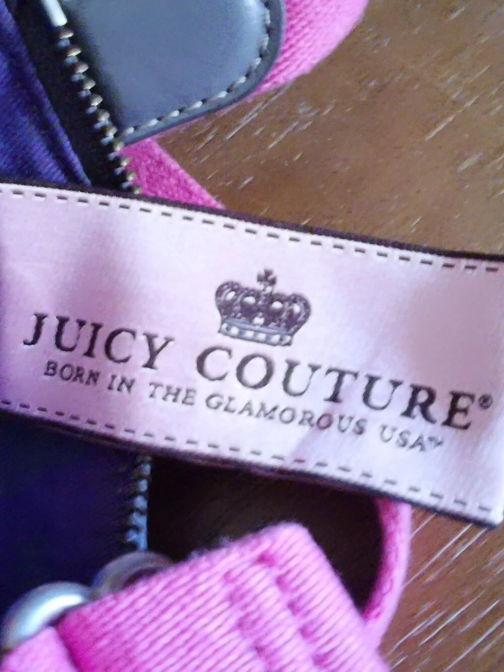 Juicy Couture Y2K small gray velour crossbody top zip pouch bag